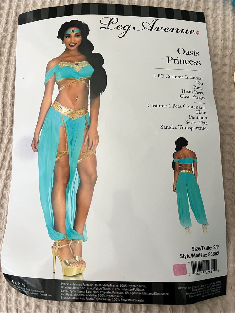 Leg Avenue Oasis Princess Costume - Turquoise & Gold Trim